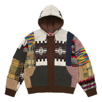 Supreme SS26 Patchwork Zip Up Hooded Sweater 'Brown' SUP-SS26-261-BRN