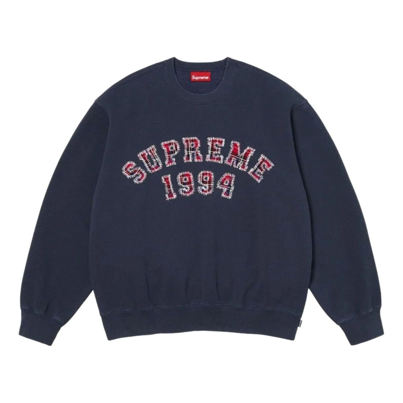Supreme SS26 Plaid Arc Crewneck 'Navy' SUP-SS26-133-NVY