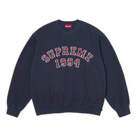 Supreme SS26 Plaid Arc Crewneck 'Navy' SUP-SS26-133-NVY
