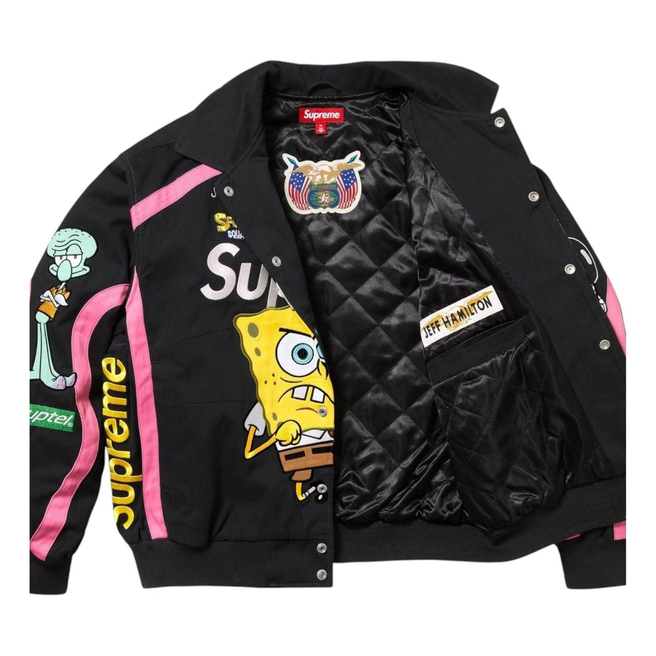 Supreme x Spongebob Squarepants x Jeff Hamilton Racing Jacket 'Black' SS25J81-BLACK