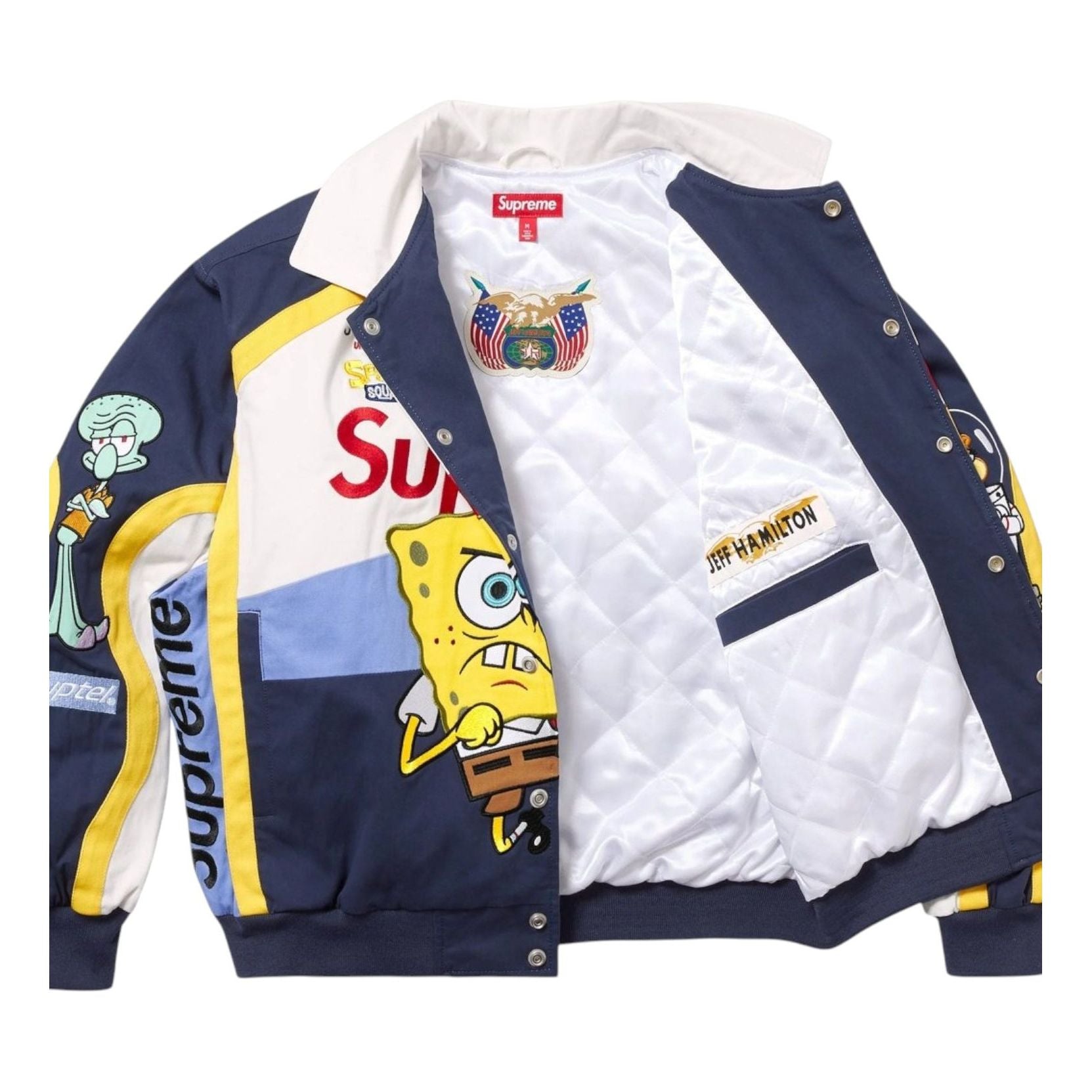 Supreme x Spongebob Squarepants x Jeff Hamilton Racing Jacket 'White' SS25J81-WHITE