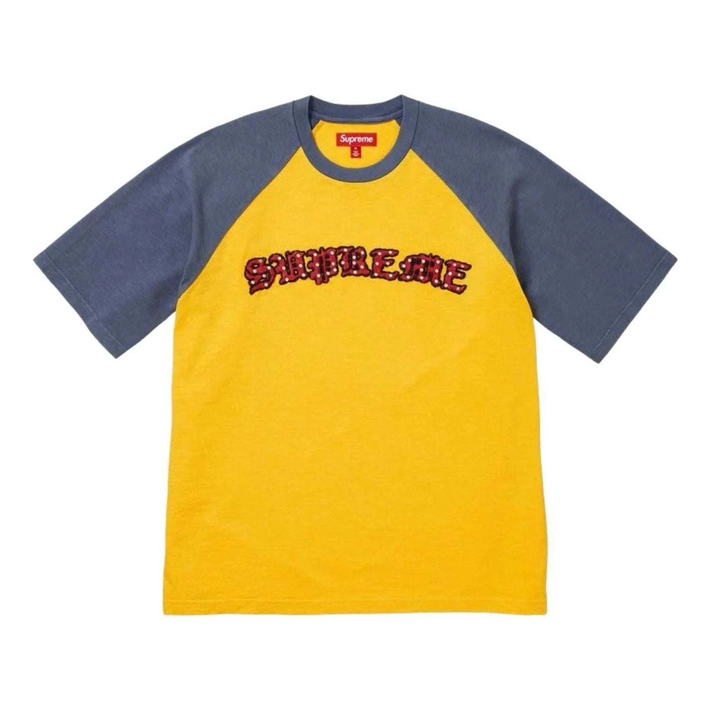 Supreme SS26 Rhinestone Raglan S/S T-Shirt 'Gold' SUP-SS26-135-GLD