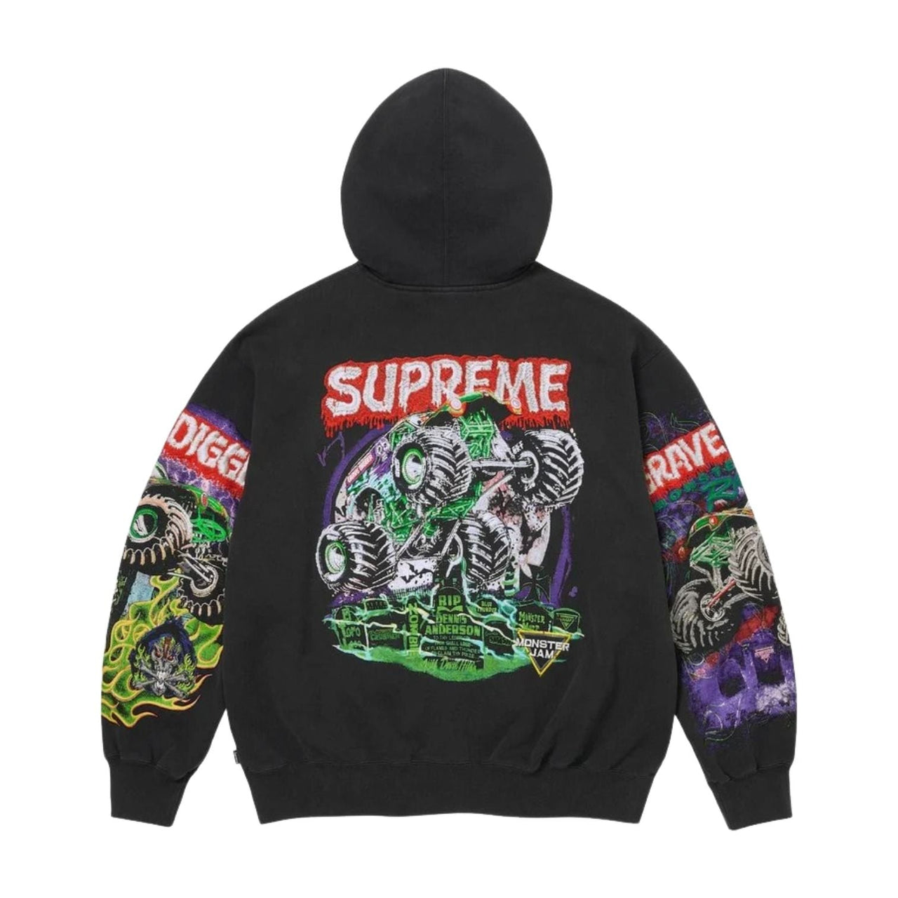 Supreme x Grave Digger SS26 Zip Up Hooded Sweatshirt 'Black' SUP-SS26-320