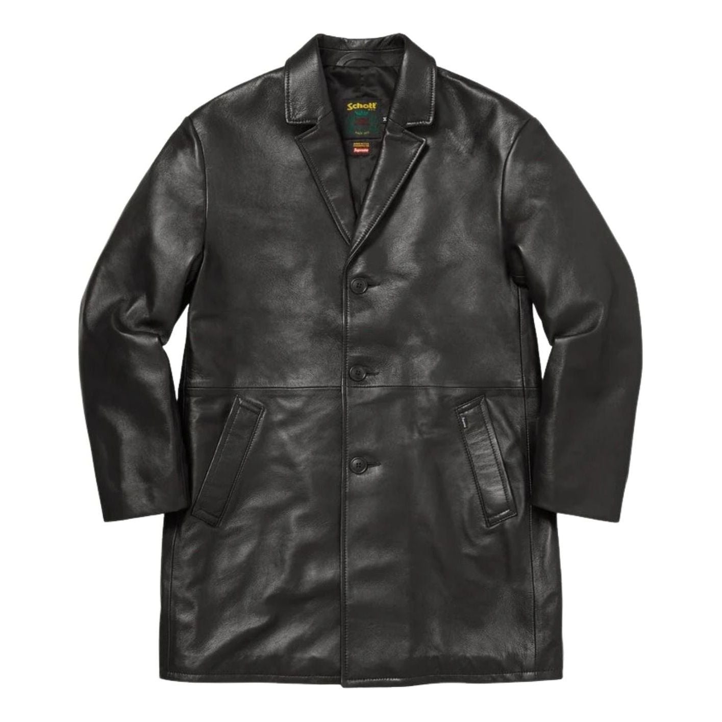 Supreme x Schott SS26 Leather Overcoat 'Black' SUP-SS26-183