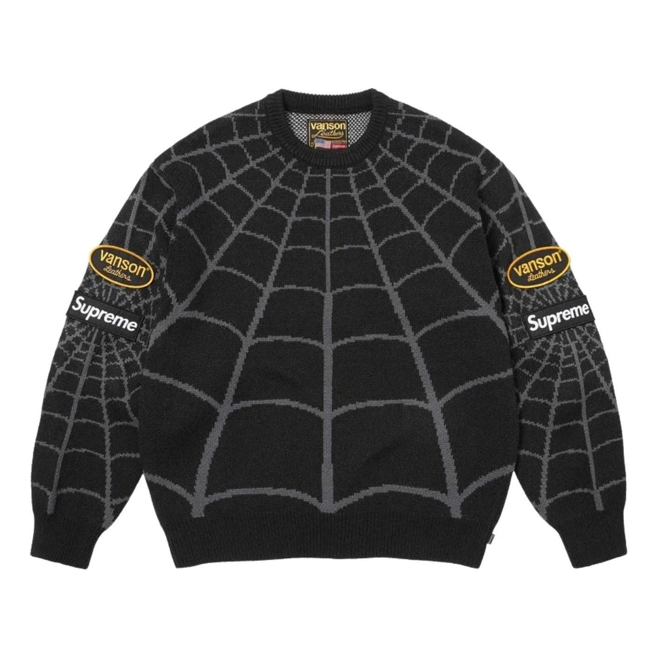 Supreme x Vanson Leathers SS26 Spider-Man Sweater 'Black' SUP-SS26-302-BLK