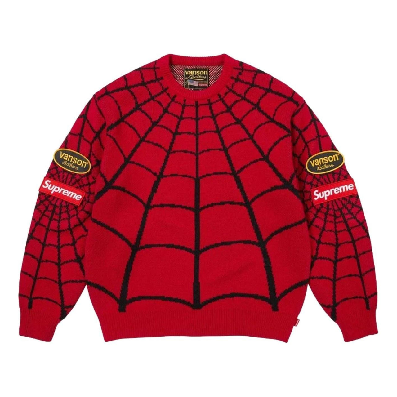 Supreme x Vanson Leathers SS26 Spider-Man Sweater 'Red' SUP-SS26-302-RED