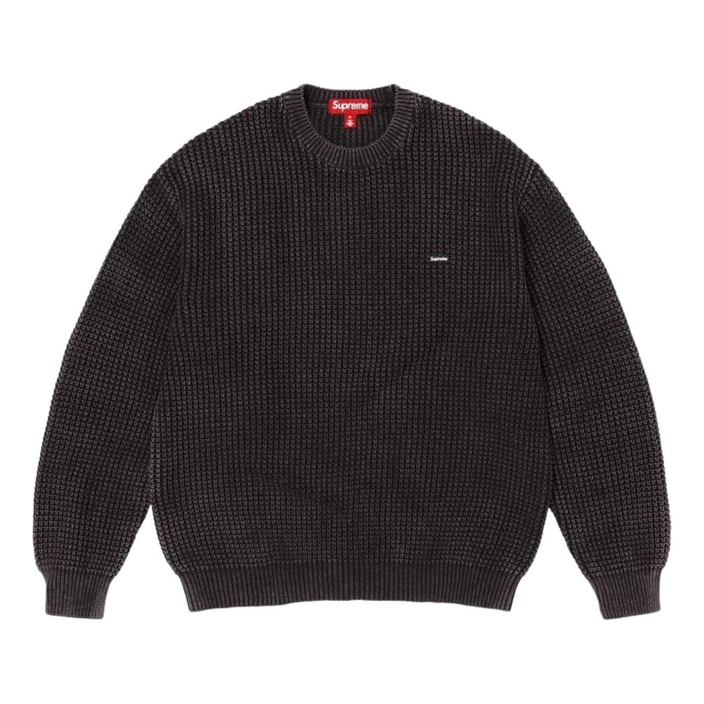 Supreme SS26 Washed Small Box Waffle Sweater 'Black' SUP-SS26-136-BLK