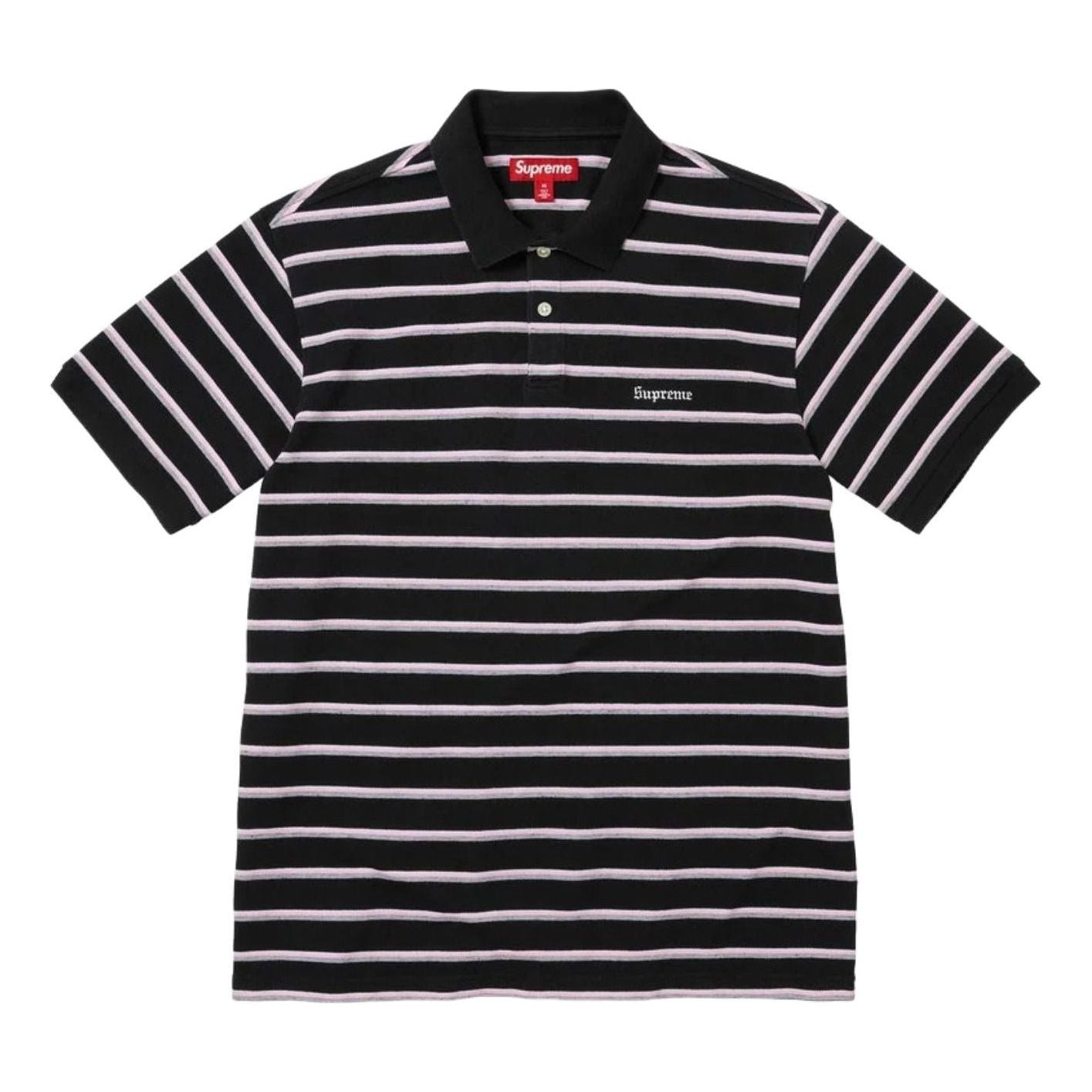 Supreme SS26 Washed Stripe Polo 'Black' SUP-SS26-058-BLK