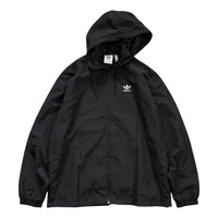 adidas Adicolor Trefoil Windbreaker Jacket 'Black White' IR9852