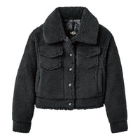 (WMNS) UGG Frankie Short Trucker Jacket 'Dark Grey' 1171459-INK