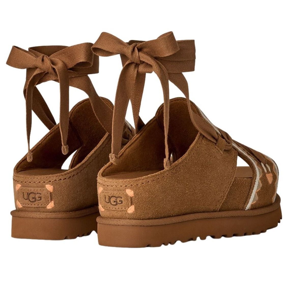 (WMNS) UGG Goldenstar Hi Artistitch Embroidered Strappy Sandals 'Chestnut Multicolor' 1175133-CHMU