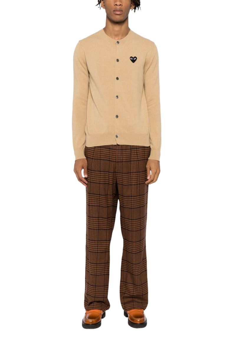 (WMNS) COMME des GARCONS PLAY FW25 Black Emblem Cardigan 'Beige' AX-N023-051-3