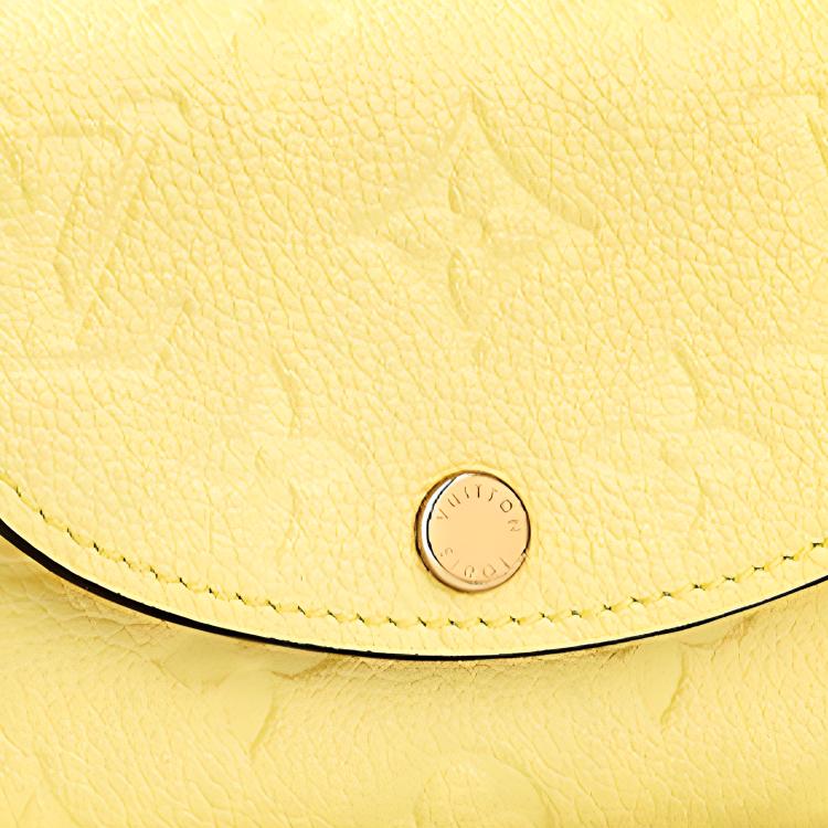 LOUIS VUITTON Cow Leather Wallet Women's Yellow