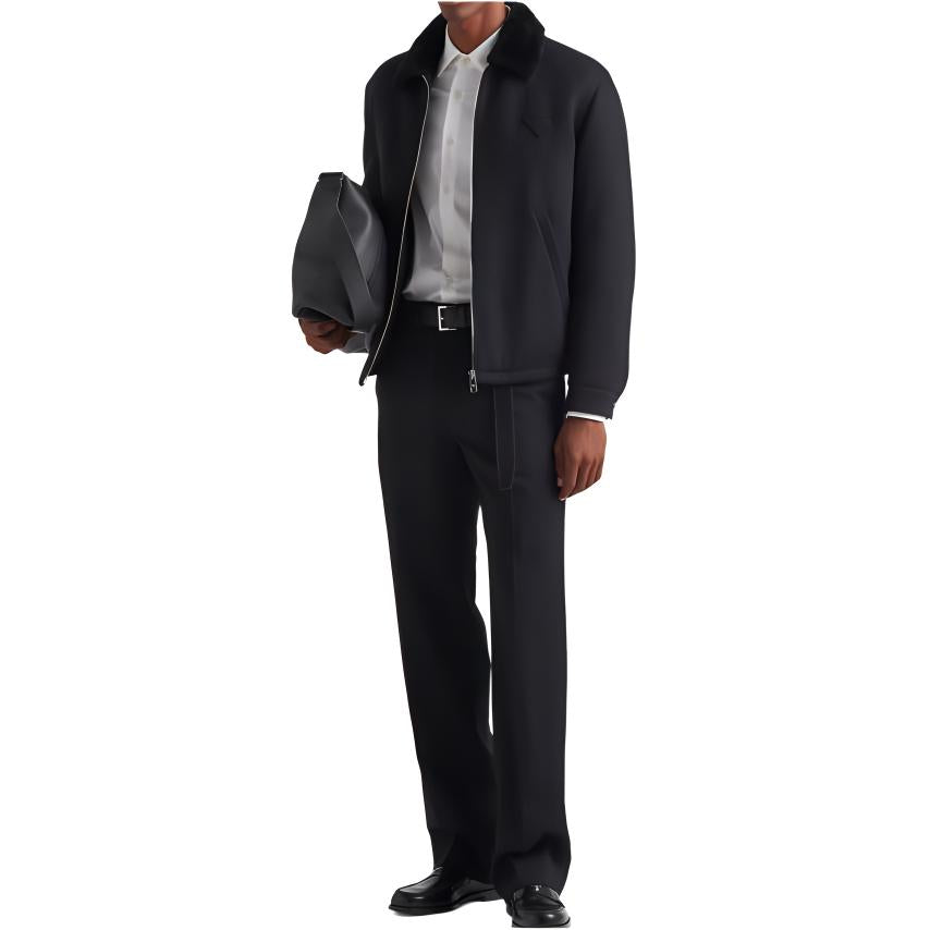 PRADA Blouson Shearling Collar Jacket