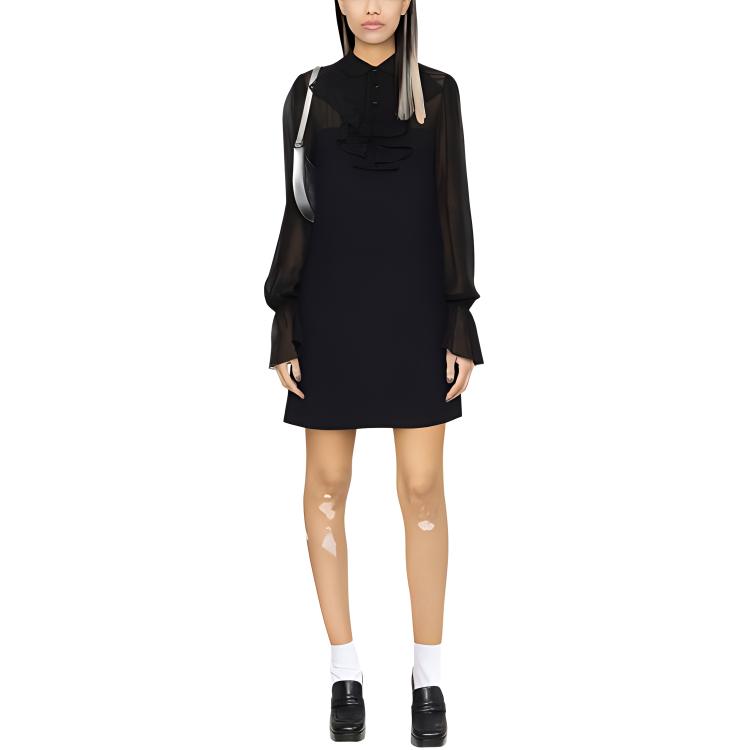 MIU MIU FW22 Long Sleeved Dress Women's Black
