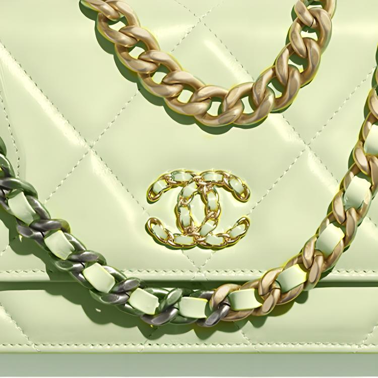 CHANEL 19BagWOC Sheepskin Shoulder Bag, Crossbody Bag Regular Women's Avocado Green