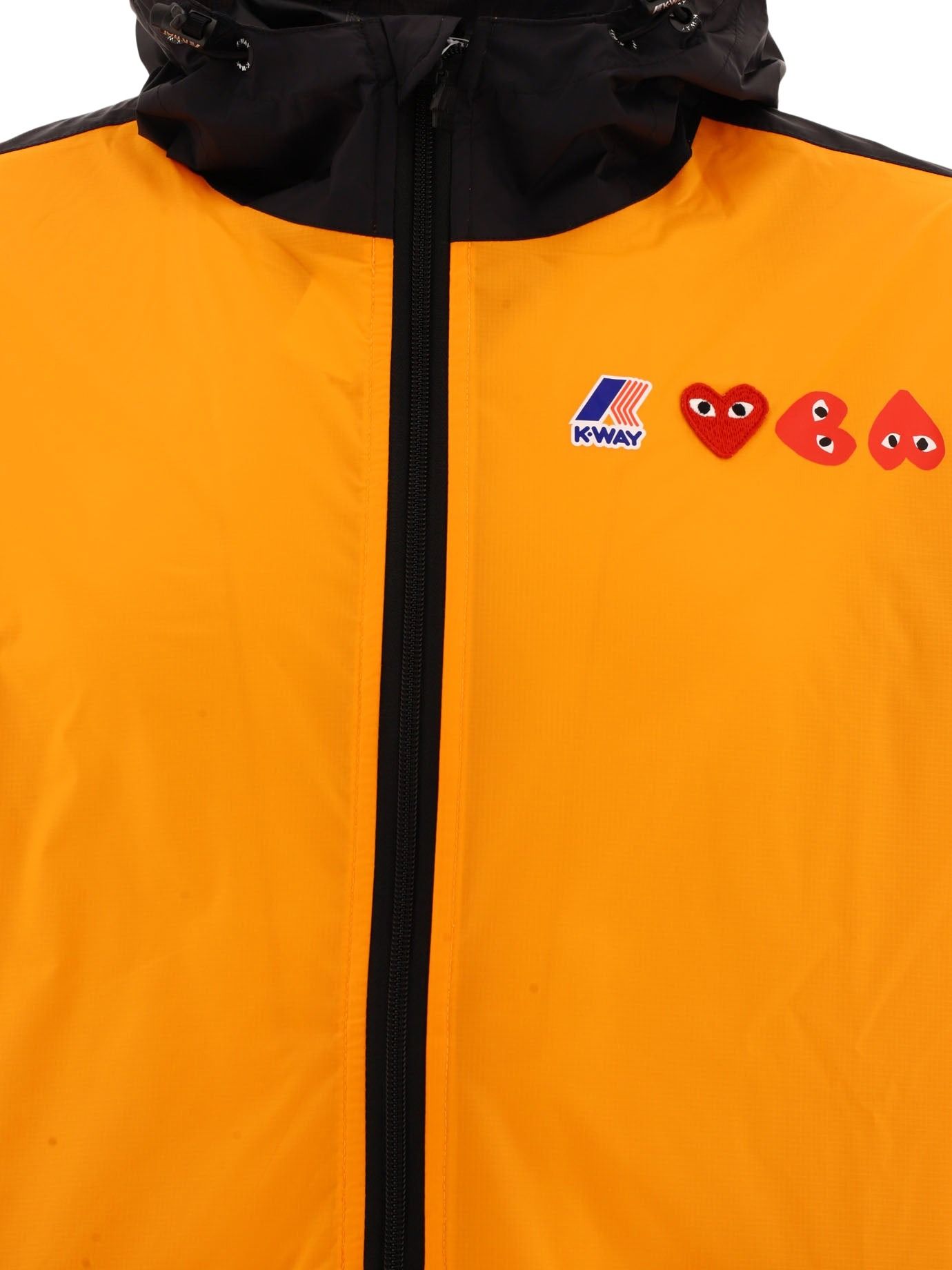 COMME des GARCONS PLAY FW25 K-Way Hoodie Full Zip 'Orange Black' AZ-J505-051-1