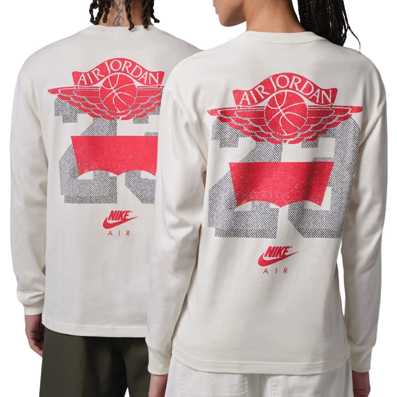 Air Jordan x Levi's Long Sleeve T-Shirt Asia Sizing 'Beige Red Grey' IM6730-110