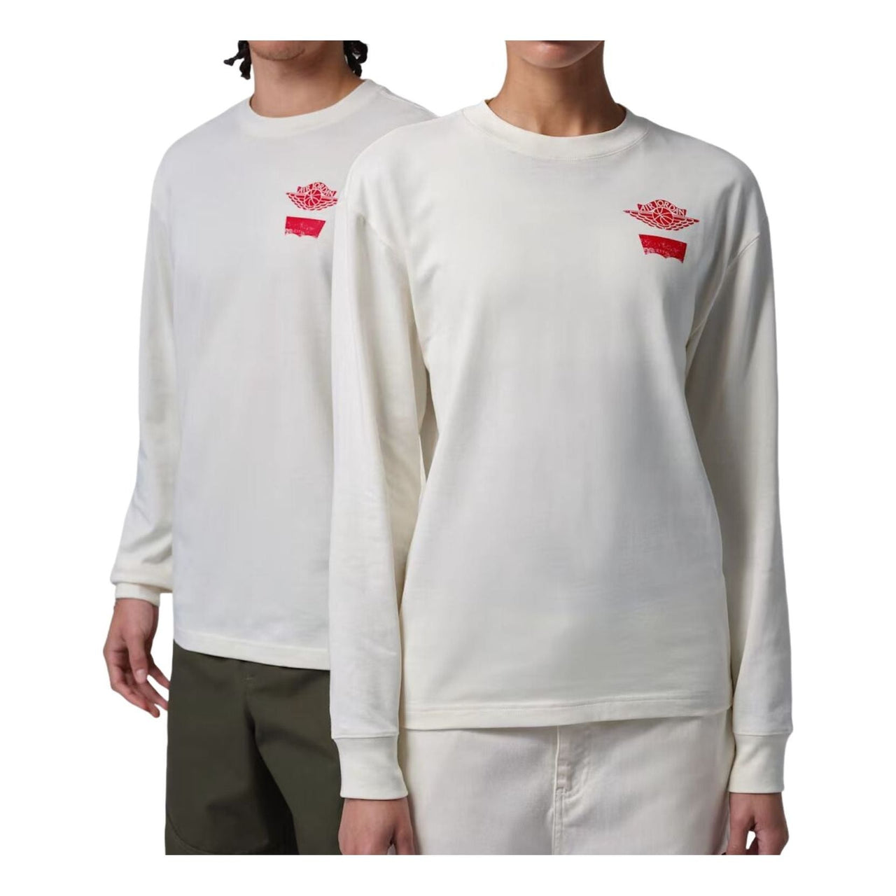 Air Jordan x Levi's Long Sleeve T-Shirt Asia Sizing 'Beige Red Grey' IM6730-110
