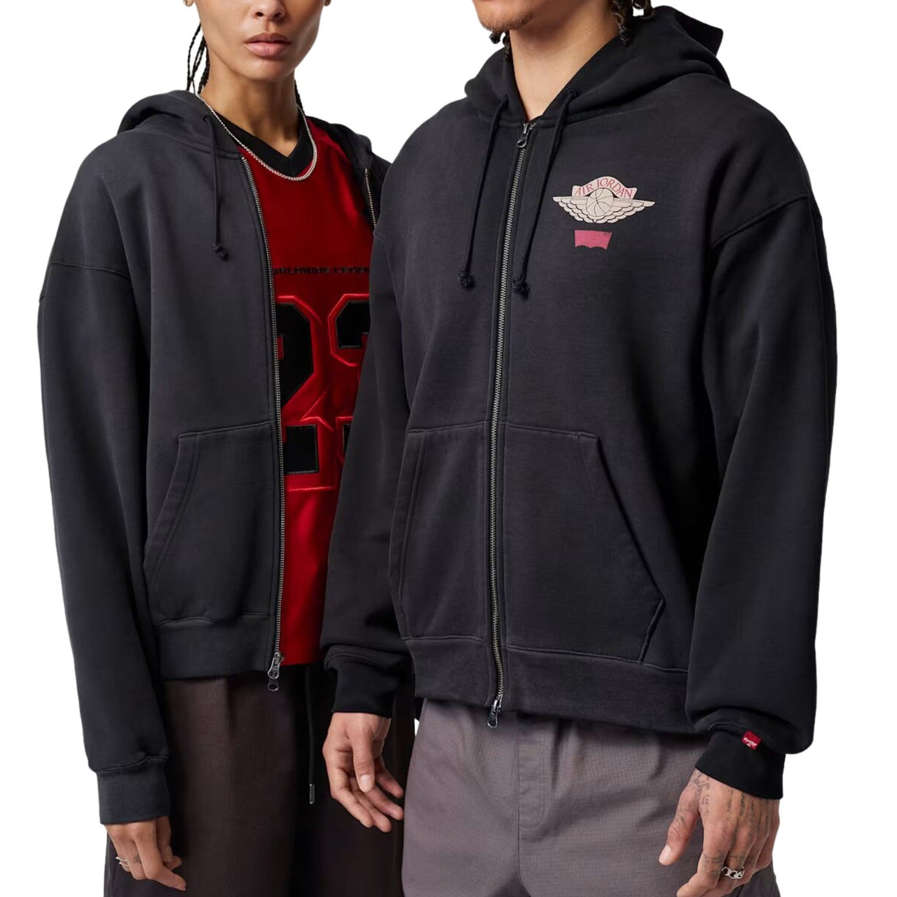 Air Jordan x Levi's Full-Zip Hoodie Asia Sizing 'Black' IM6735-010