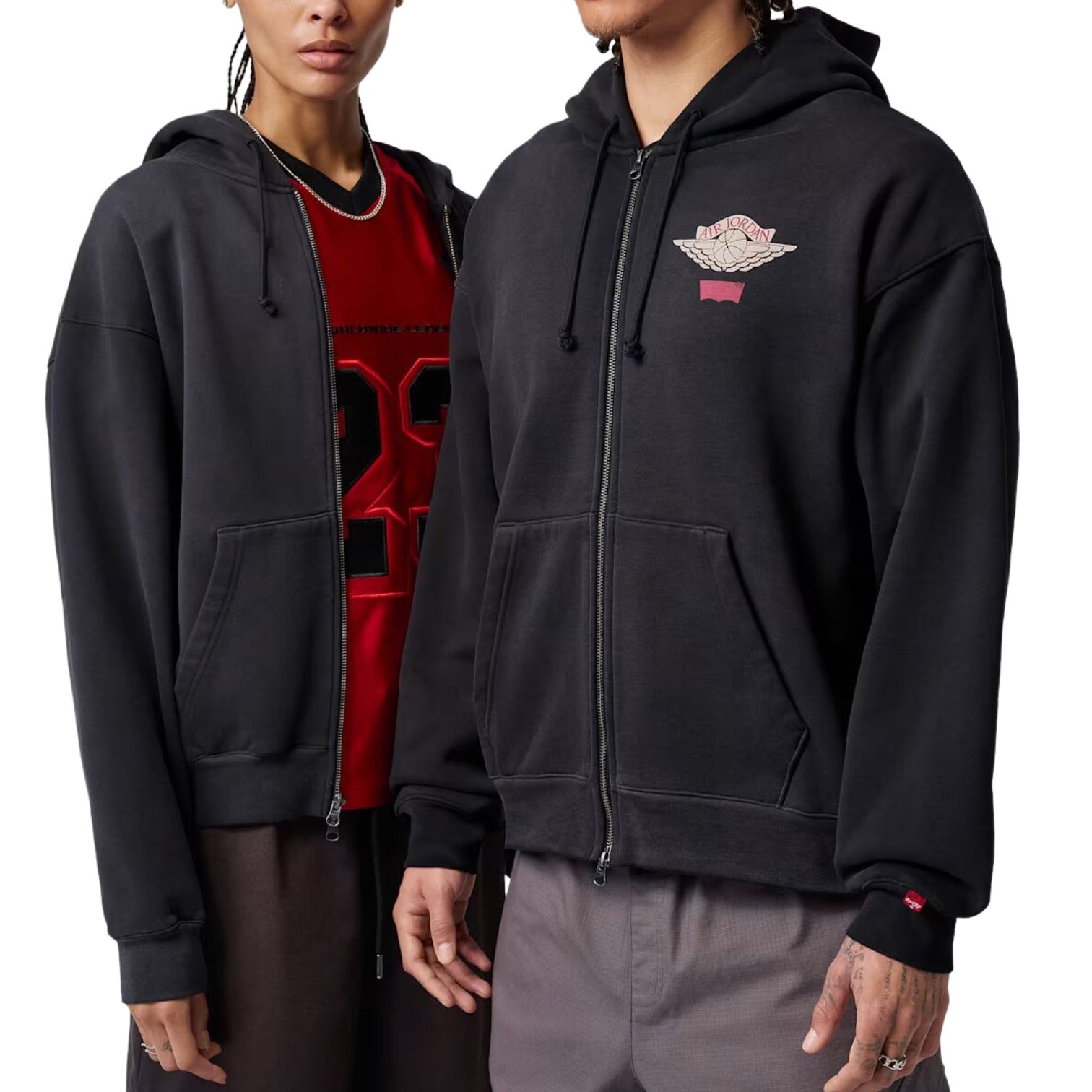 Air Jordan x Levi's Full-Zip Hoodie Asia Sizing 'Black' IM6735-010