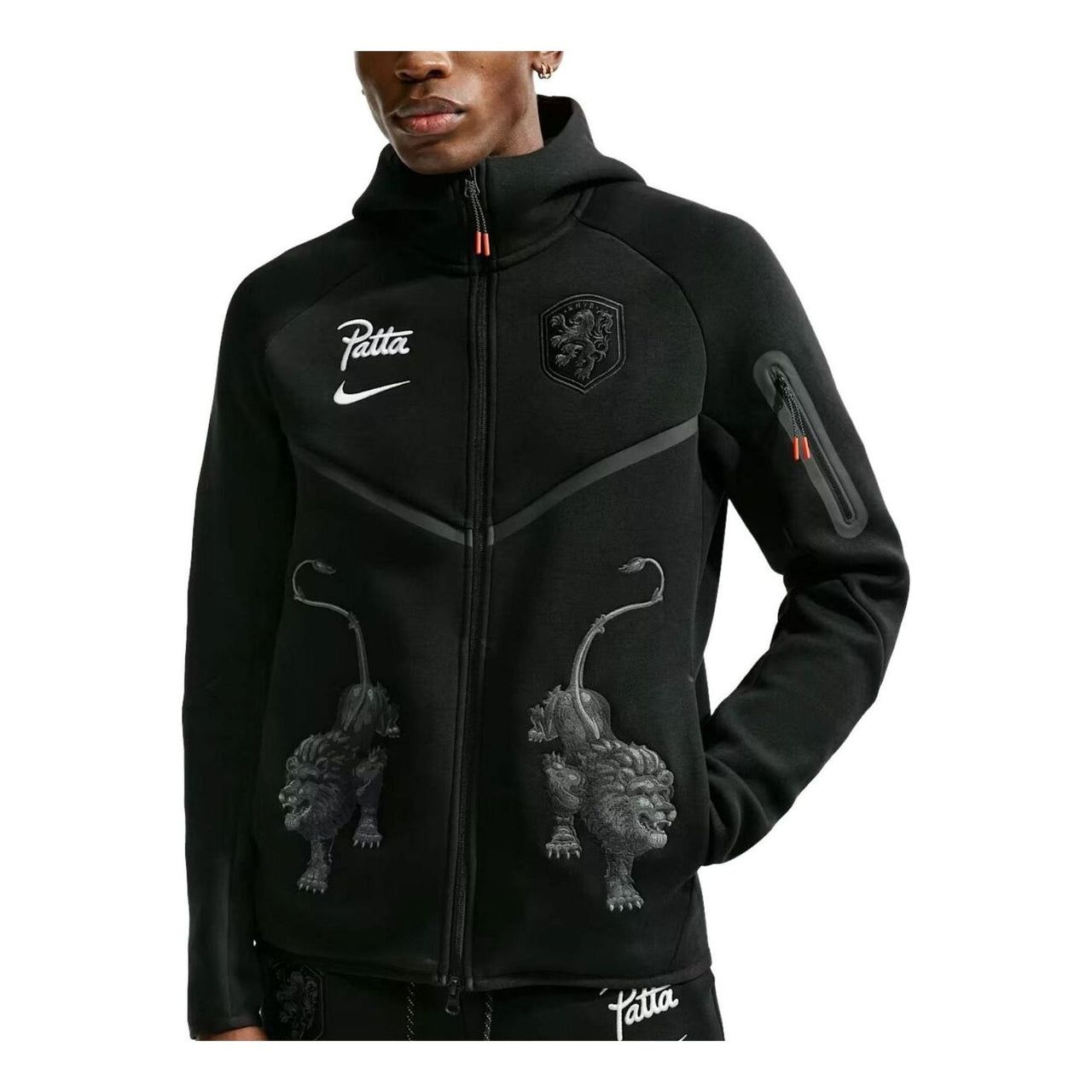 Nike x Netherlands x Patta Cryoshot Tech Fleece Full-Zip Windrunner Hoodie 'Black' IM3206-010