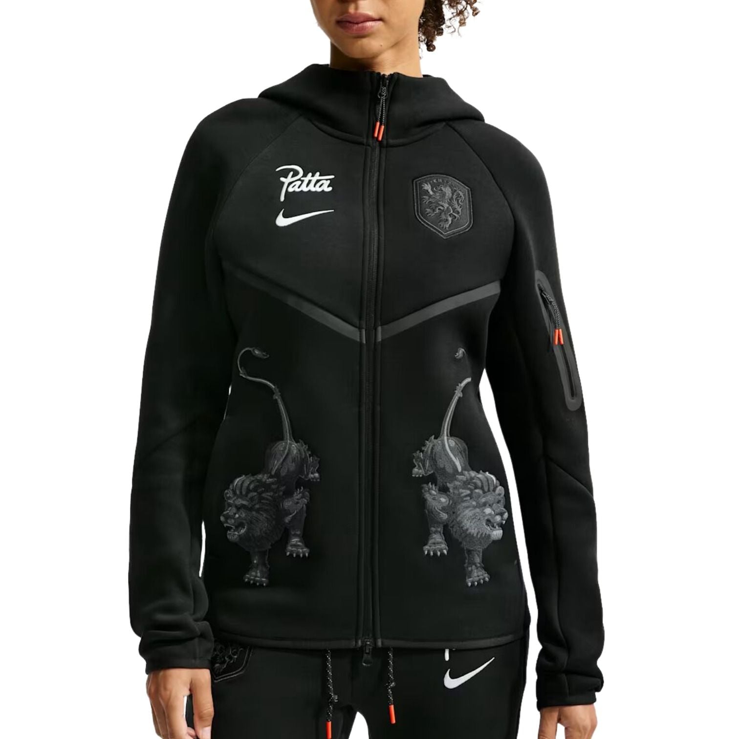 Nike x Netherlands x Patta Cryoshot Tech Fleece Full-Zip Windrunner Hoodie 'Black' IM3206-010