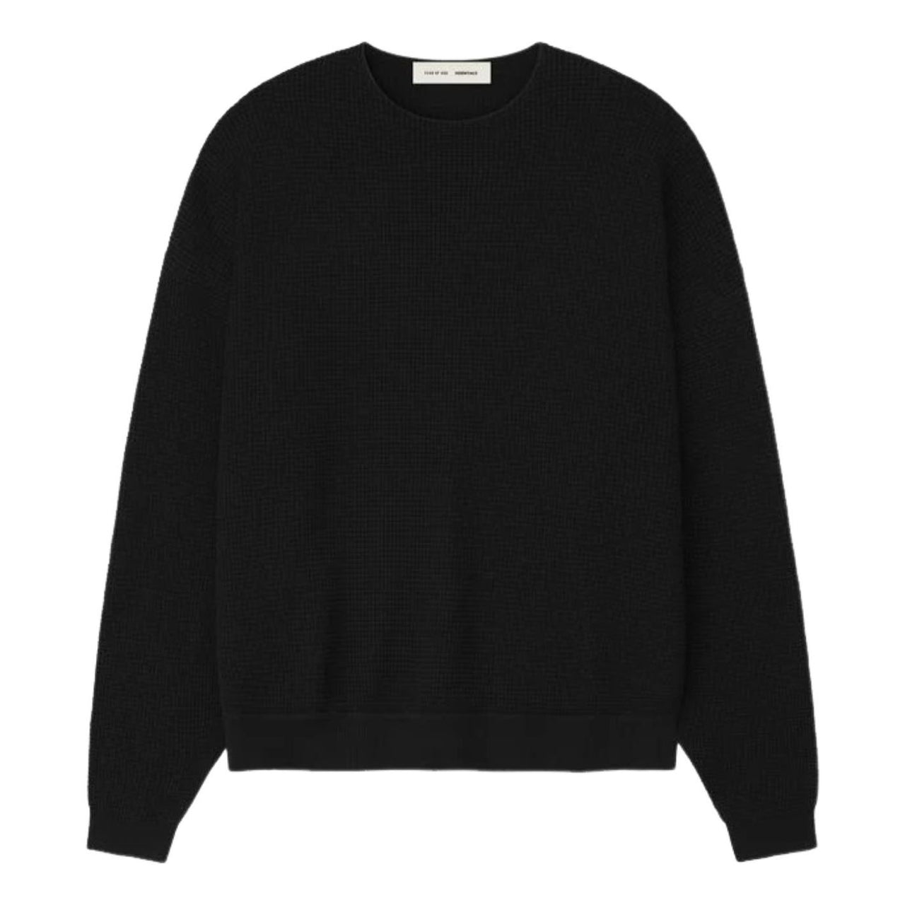 Fear of God Essentials Waffle Crewneck 90's Sweater 'Vintage Black' 192HO256161F