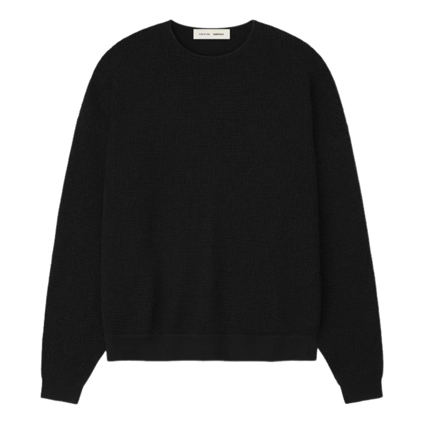 Fear of God Essentials Waffle Crewneck 90's Sweater 'Vintage Black' 192HO256161F