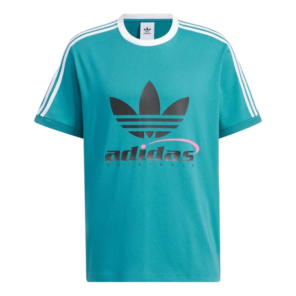 adidas Trefoil Logo Play Soccer Graphic T-shirt Asia Sizing 'Teal' IW6311