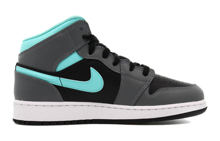 (GS) Air Jordan 1 Mid 'Grey Aqua' 554725-063