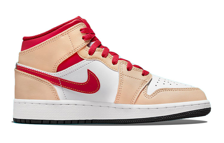 (GS) Air Jordan 1 Mid 'Light Curry Cardinal Red' 554725-201