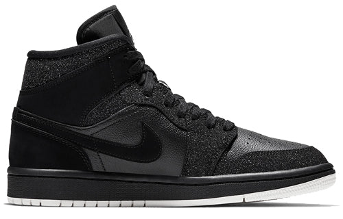 (WMNS) Air Jordan 1 Mid 'Black Glitter' BQ6472-001