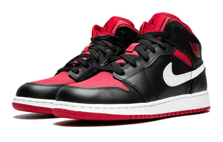 (GS) Air Jordan 1 Retro Mid 'Black Red White' 554725-020