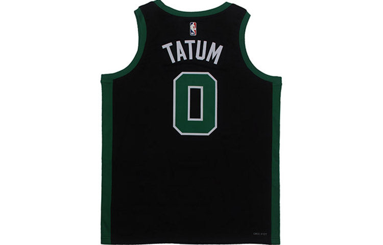 Air Jordan NBA Sports Basketball Jersey Vest SW Fan Edition Boston Celtics Tatum No. 0 'Black Green' CV9470-011