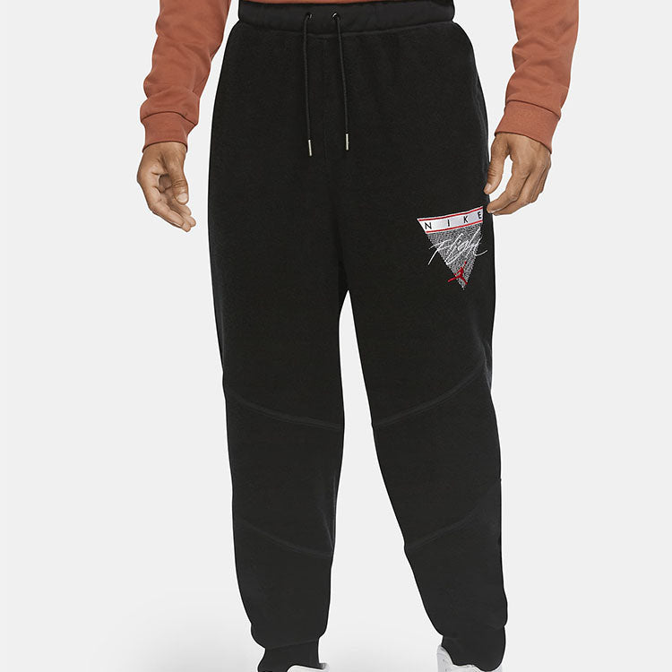 Air Jordan Triangle Flying Man Patch Logo Sports Pants Black CZ1210-010