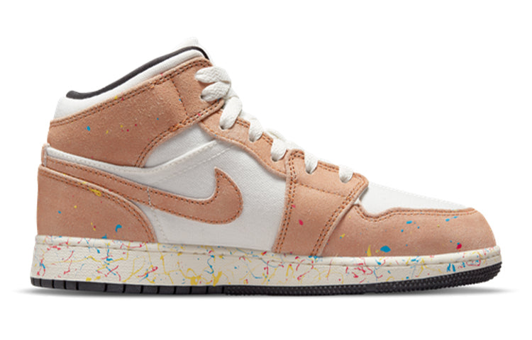 (GS) Air Jordan 1 Mid SE 'Brushstroke Paint Splatter' DA8006-100