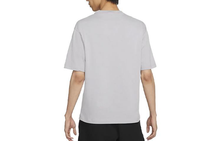 Men's Air Jordan Casual Solid Color Printing Round Neck Pullover Short Sleeve Light Iron Grey T-Shirt DO6100-054