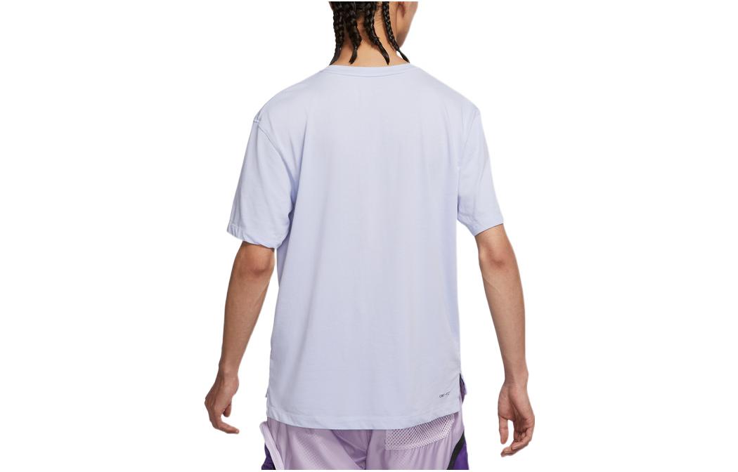 Air Jordan Sports Pullover Solid Color Round Neck Short Sleeve T-Shirt Men's Purple DH8922-057