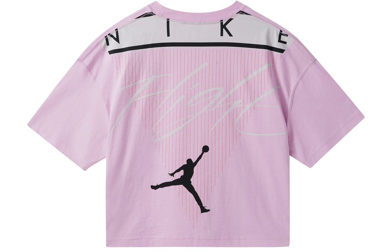 (WMNS) Air Jordan Essential Casual Sports Round Neck Short Sleeve Pink T-Shirt DC2154-676