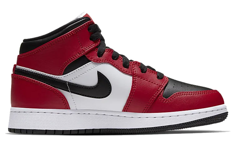 (GS) Air Jordan 1 Mid 'Chicago Black Toe' 554725-069