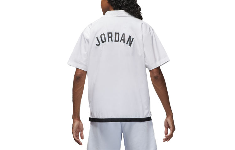 Air Jordan Solid Color Embroidered Alphabet Short Sleeve Shirt Men's White Gift for Him DM1417-100