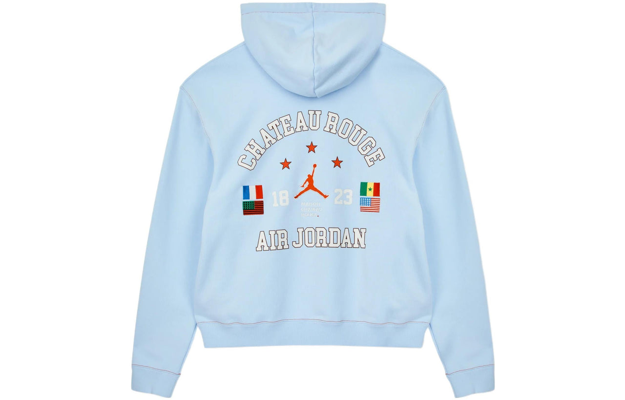Air Jordan x Maison Chateau Rouge Crossover french terry Alphabet Pattern Printing US Edition Blue DJ9772-447
