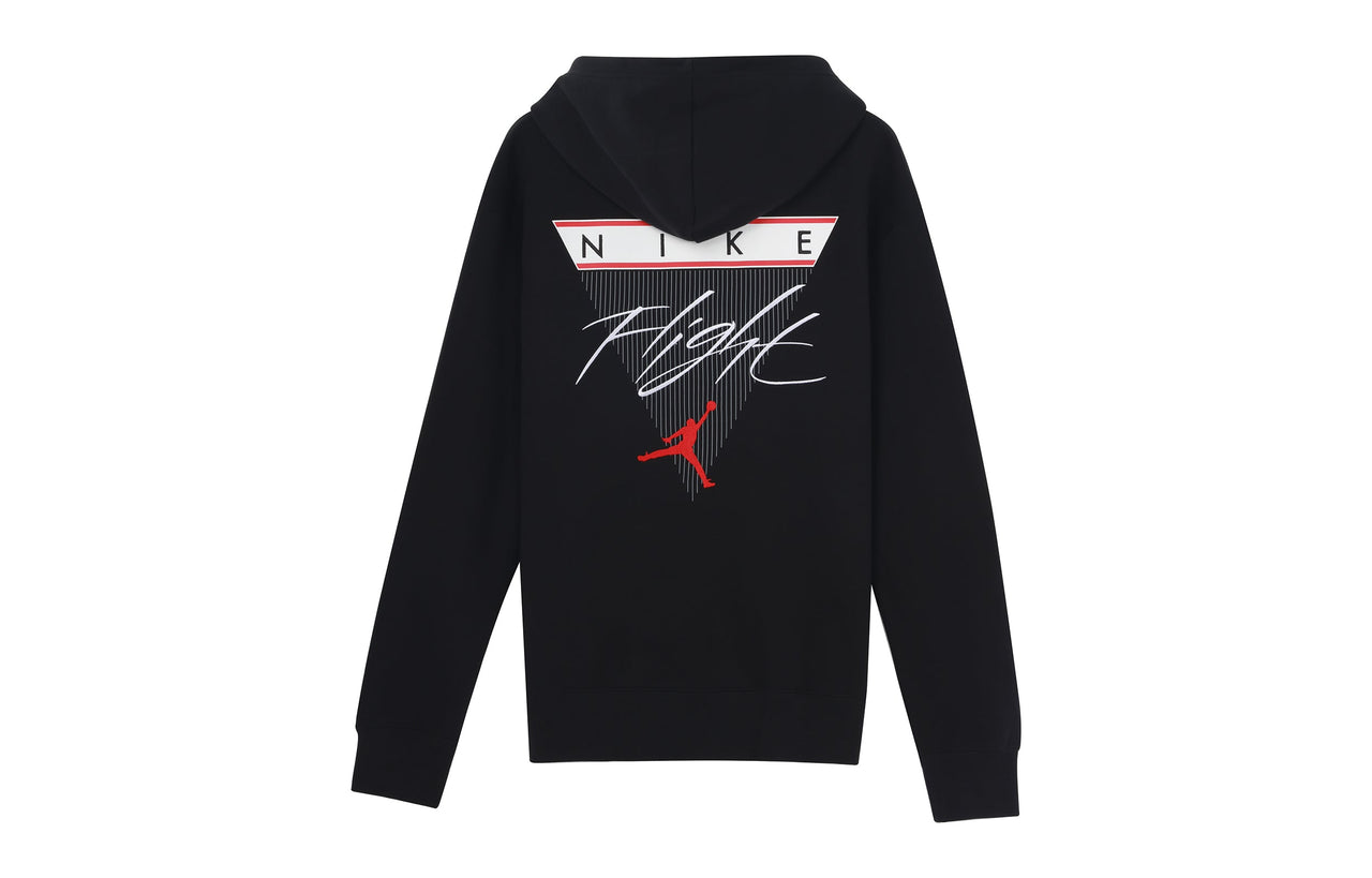 Air Jordan Flight Logo Casual Sports Fleece Lined Pullover Black CZ8261-010