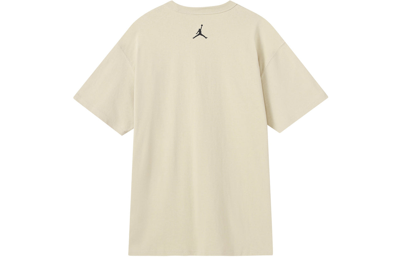 Air Jordan Sneaker Solid Color Alphabet Pocket Sports Short Sleeve Yellow DV9724-206