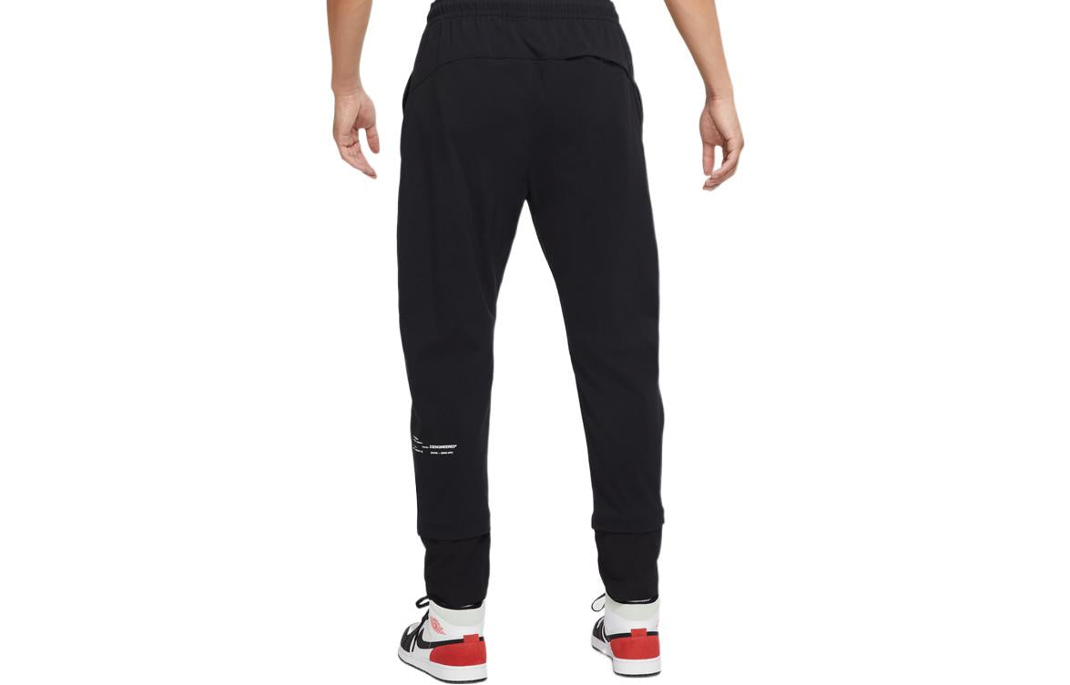 Men's Air Jordan Logo Alphabet Solid Color Drawstring Straight Casual Pants/Trousers Autumn Black DR2739-010