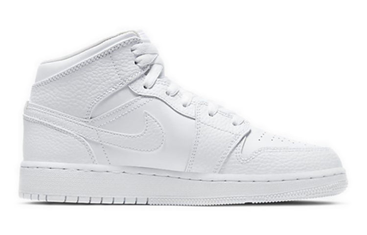 (GS) Air Jordan 1 Mid 'Triple White' 554725-130