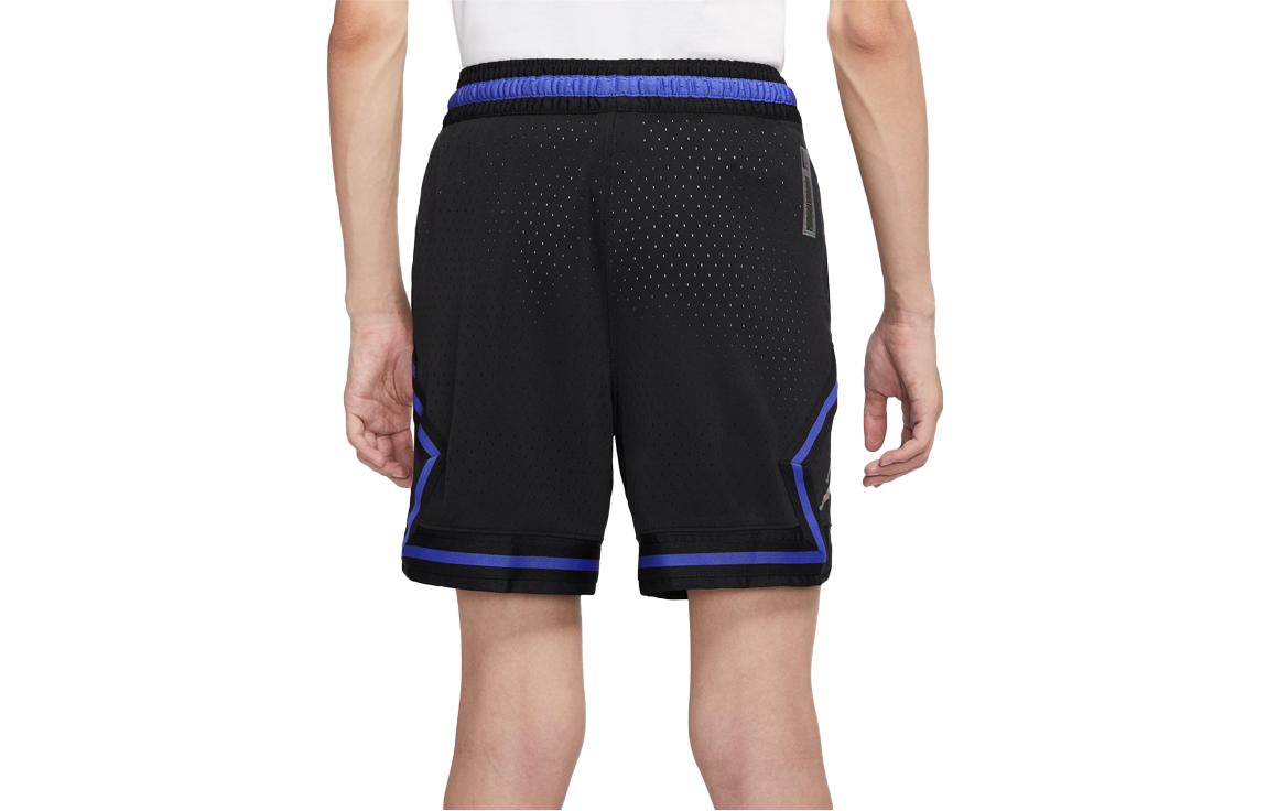 Men's Air Jordan Stripe Logo Printing Lacing Straight Sports Shorts Black DV9002-010