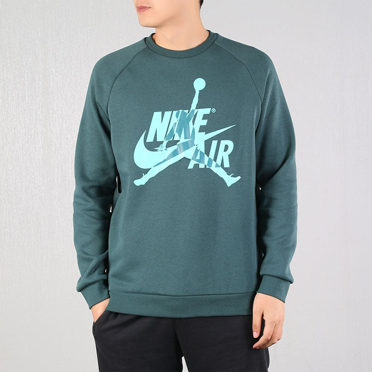 Air Jordan Casual Sports Round Neck Pullover Fleece Lined Green BV6007-303