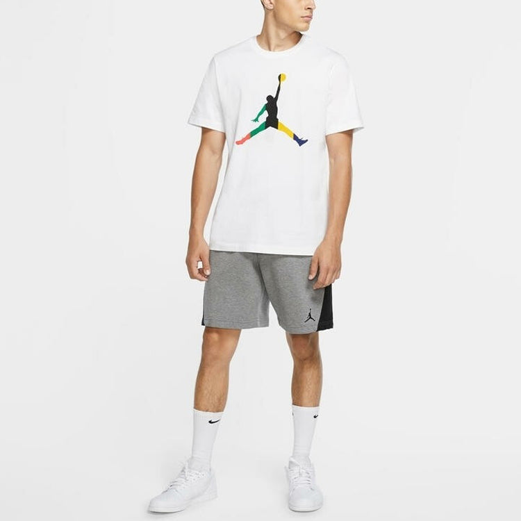 Air Jordan Solid Color Round Neck Printing Short Sleeve White DN1469-100